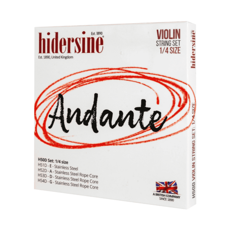 Hidersine Andante Violin Strings Suitable for Quarter (1/4 Size) Violins